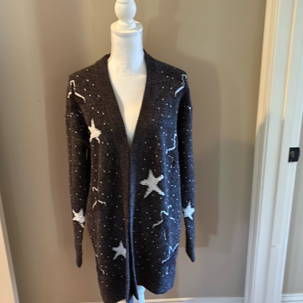 Hem & Thread brand sweater. 
Gray and white with beautiful stars!